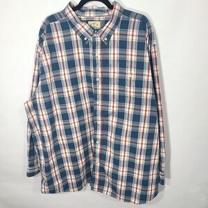 Blue Mountain Men's Size 3XL‎ Long Sleeve Poplin Plaid Shirt
